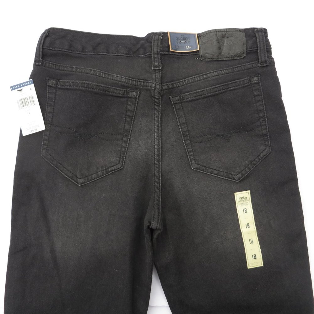 POLO Jeans Ralph Lauren Jeans 18 Boys THE SLOUCH SKINNY Black NEW Pants